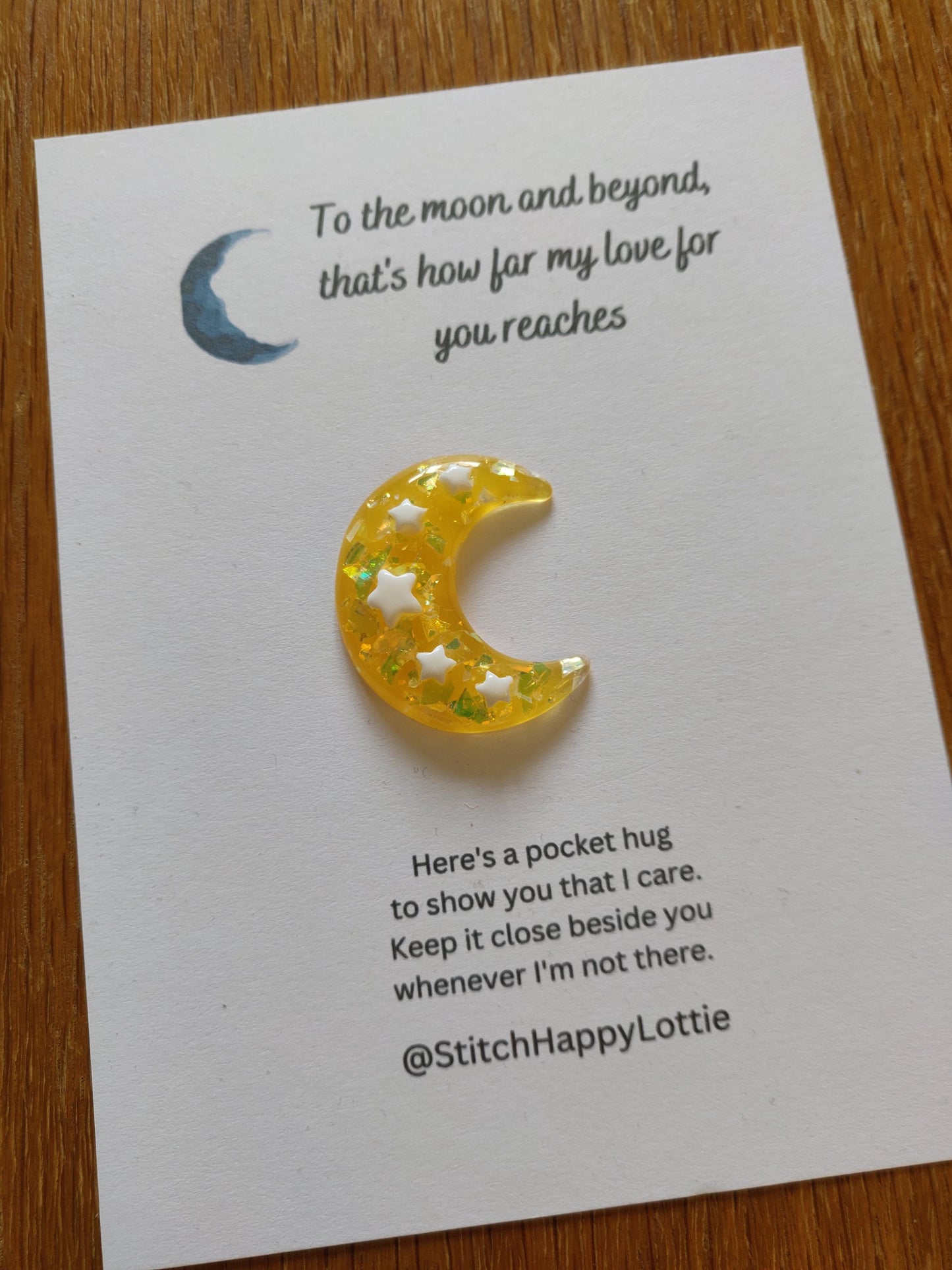 Resin Moon Pocket Hug Token: Thinking of You Gift