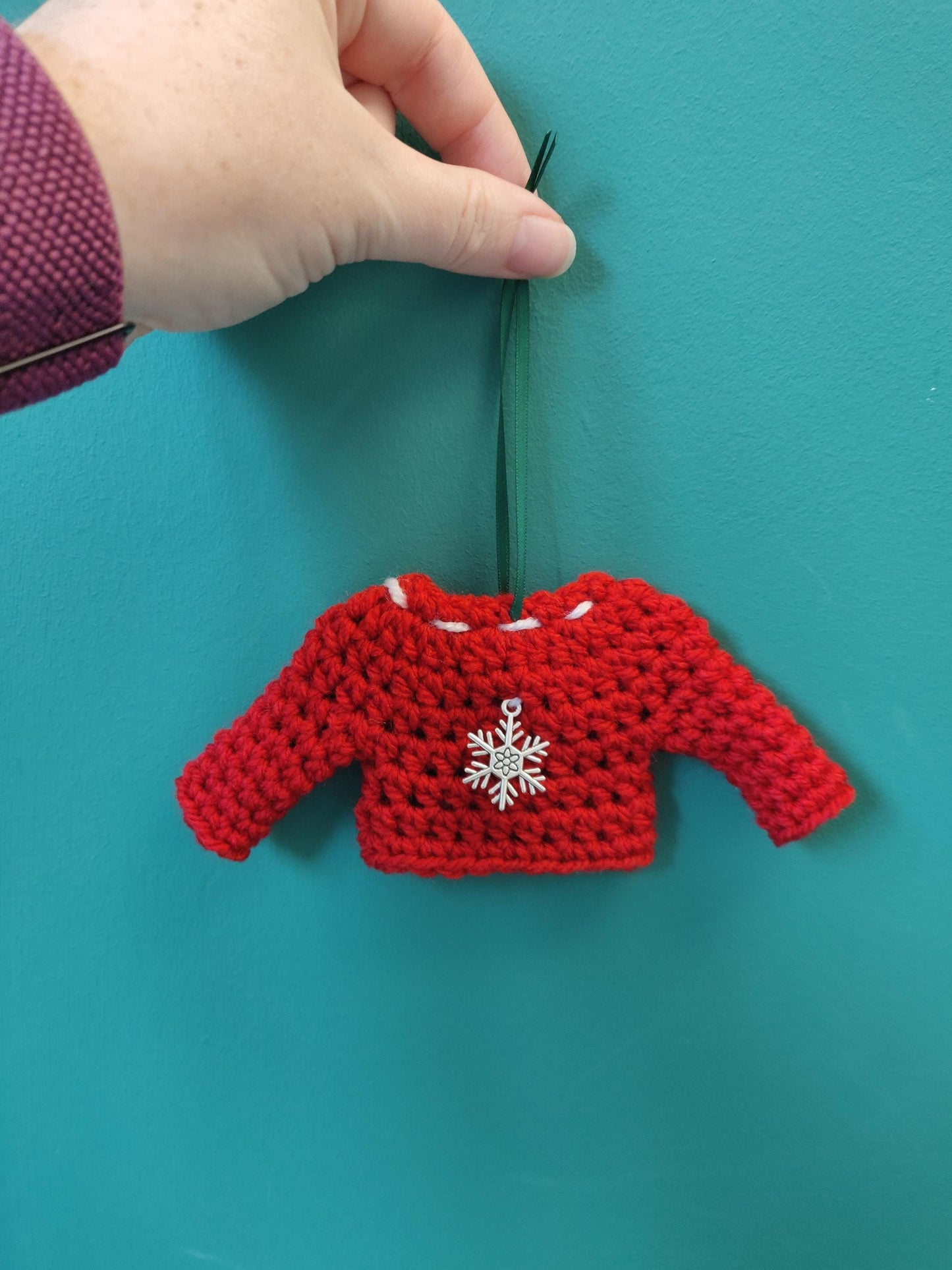 Christmas Jumper Hanging Decoration, Mini Ugly Xmas Sweatshirt, Xmas Charms, Red & Green Tree Dec, Fun Gift, Secret Santa,