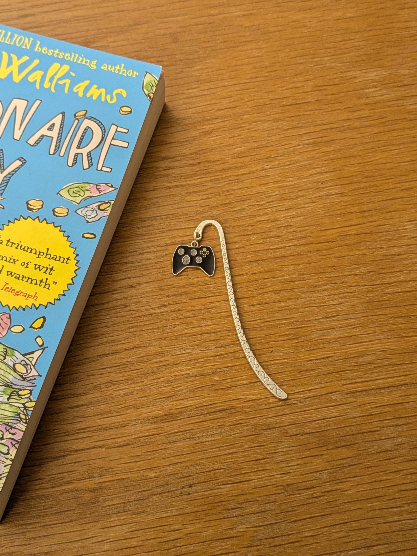 SALE, Silver Gaming Bookmark: Gamer Gift, Book Lover Accessory