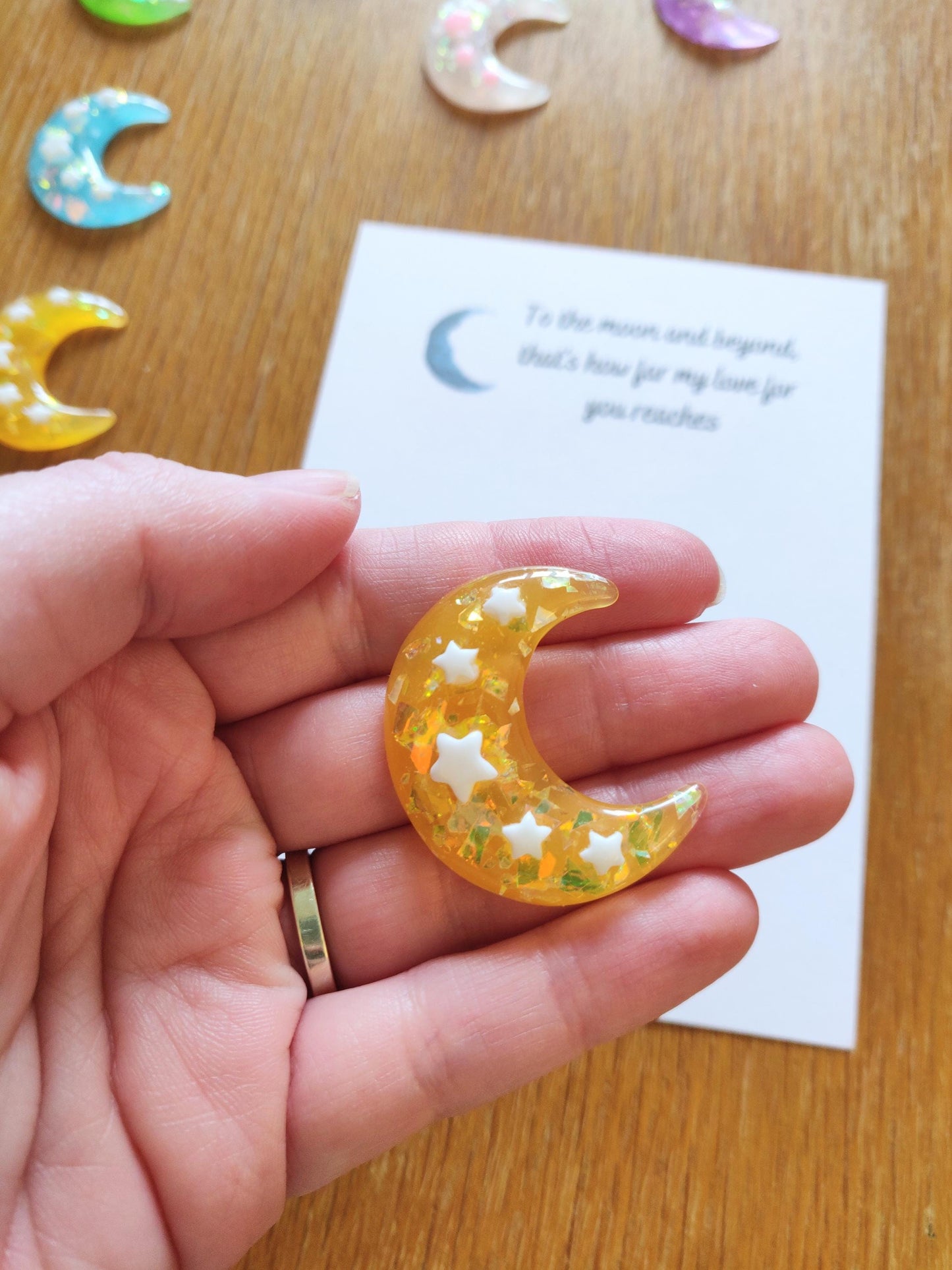 Resin Moon Pocket Hug Token: Thinking of You Gift