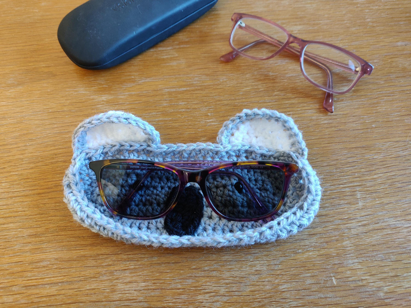 Crochet Glasses Tray, Koala Bear Glasses Holder, Cute Koala Gift, Gift for Glasses Wearer kids, Panda Lover Animal Glasses Accessories, Case