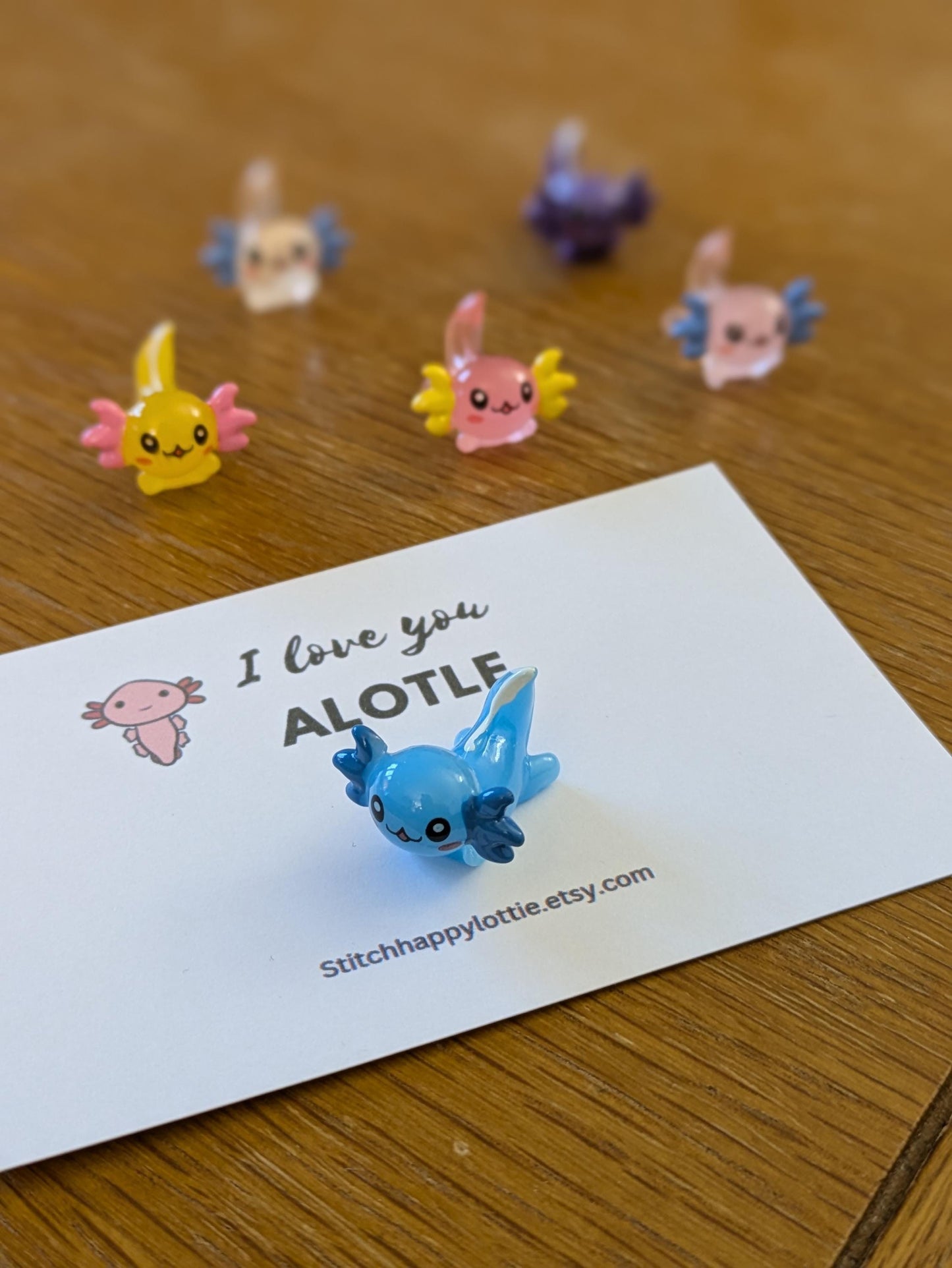 I Love You Alotle, Axolotl Pocket Hug, Salamander, Mini Axolotl, Stocking Filler, Birthday Gift for Him, Her, Valentine, Anniversary