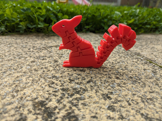 Flexible Squirrel Fidget Toy, Red Squirrel Ornament, Autumn, Fall Decoration, 3D Printed Plastic Figurine, Birthday, Christmas Gift