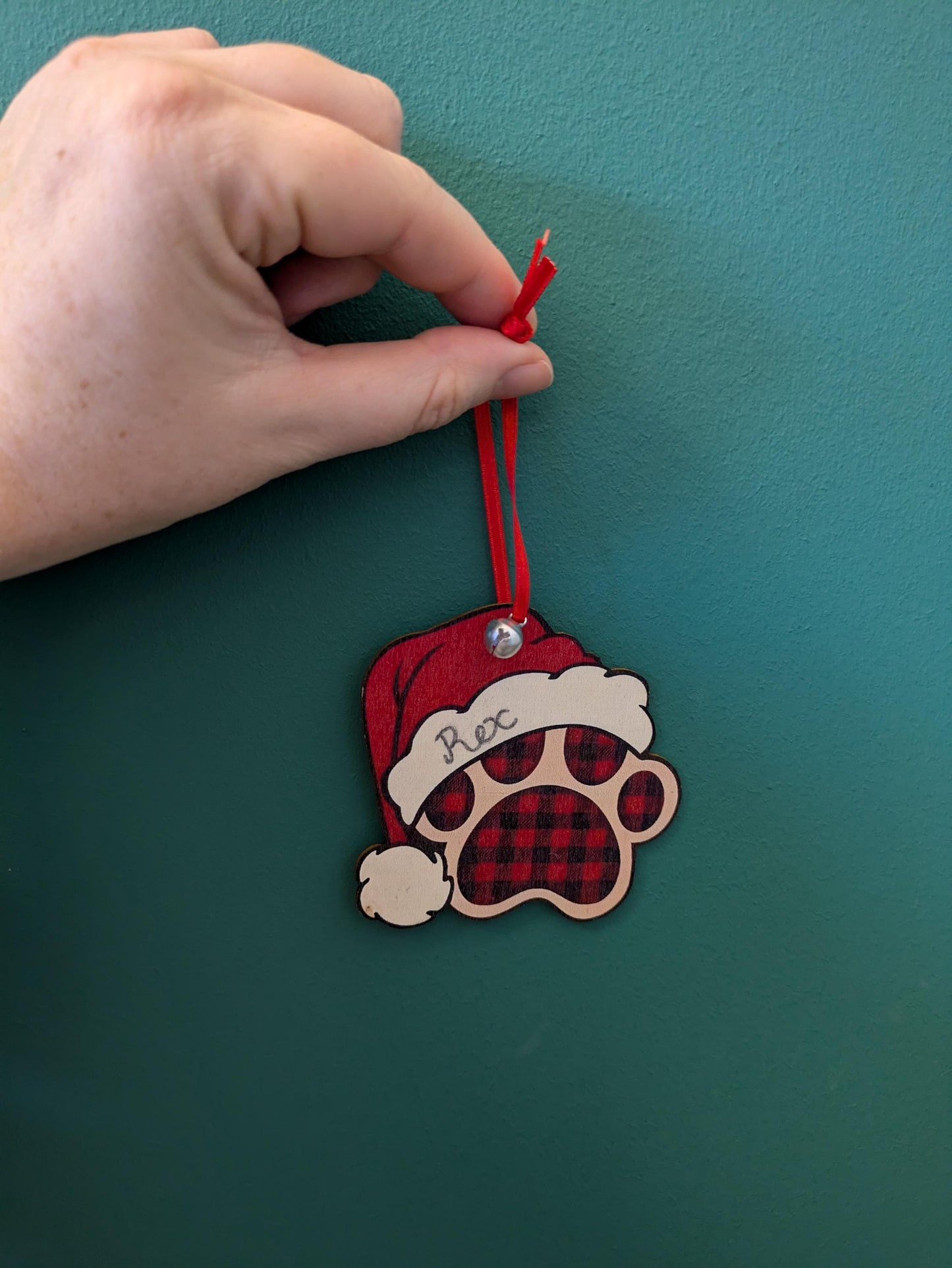 Personalized Dog Ornament, Tartan Christmas Tree Decoration, Cat Paw, Dog Bone, Wooden Pet Memorial Gift, Dog Lover, Secret Santa, Cracker