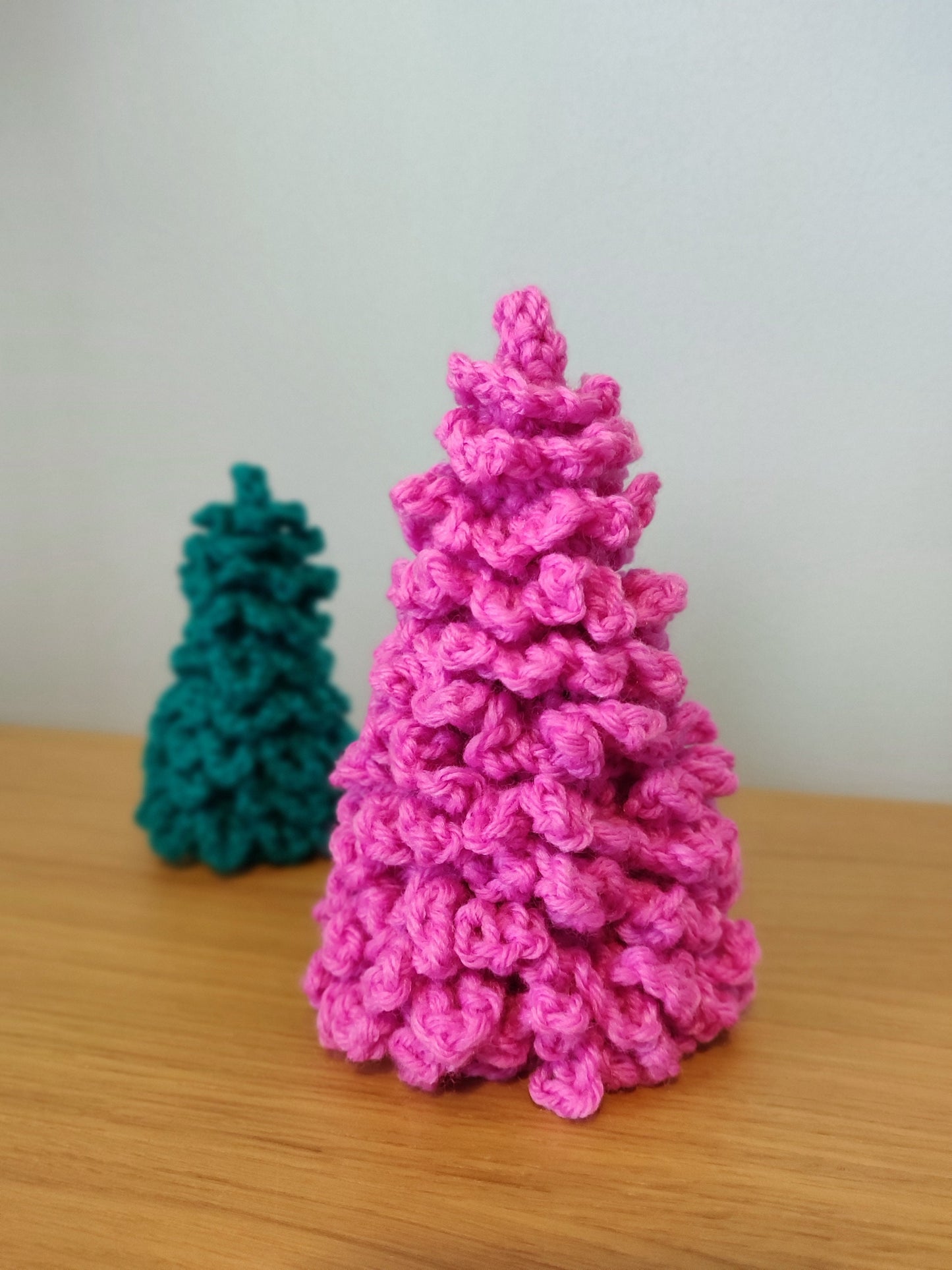 Crochet Mini Pink Christmas Tree, Christmas Table Centrepiece, Christmas Tree Decoration, Winter Wonderland, Mini Christmas Tree Decoration
