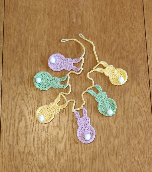 Rainbow Bunny Garland, Crochet Garland, Rabbit Garland, Crochet Bunny Bunting, Crochet Animal Garland, Rabbit Gift, Bunny Rabbit Gift,