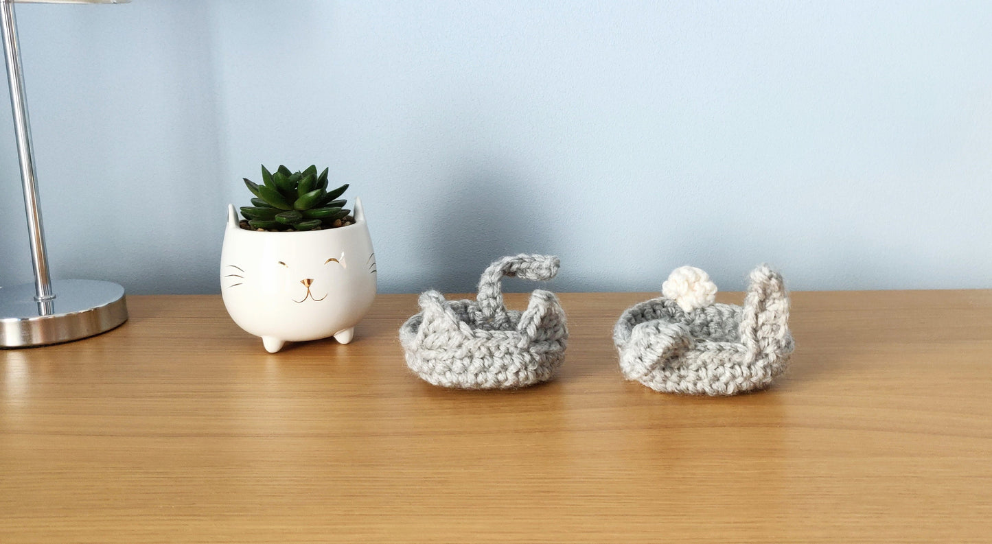 Rabbit Trinket Dish, Crochet Bunny Ring Dish, Ring Holder, Ring Tray, Jewellery Holder, Gifts for Her, Mother's Day Gift, Animal Ring Dish,