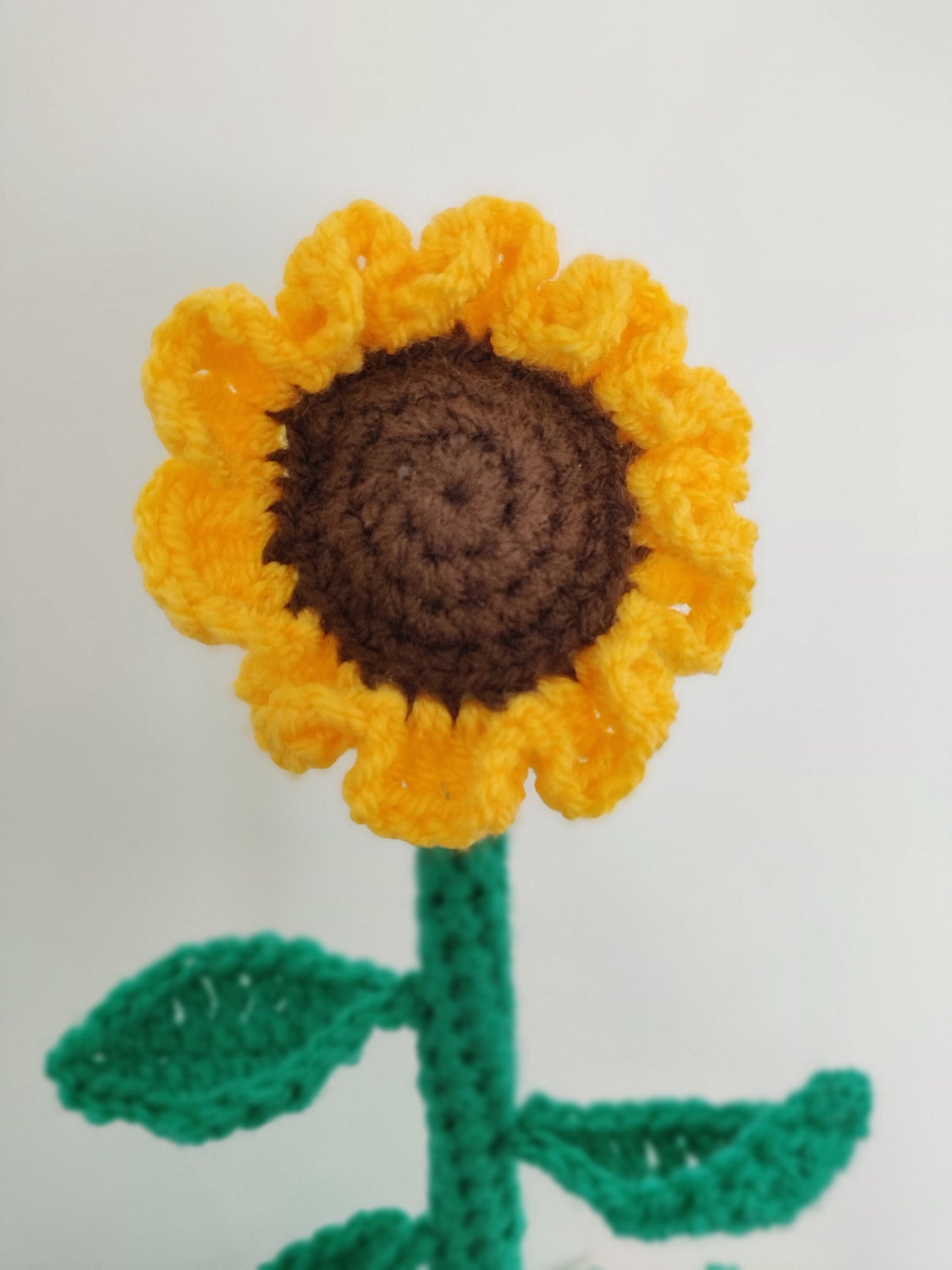 Sunflower Houseplant, Crochet Sunflower in Blue Ceramic Pot, Artificial Sunflower, Artificial Flowers, Houseplant Gift, Mother's Day Gift