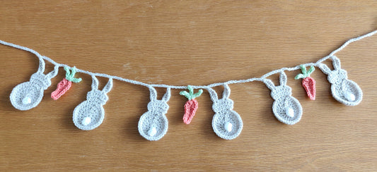 Gray Bunny Garland, Easter Bunny Rabbit and Carrot Bunting, Easter Decorations, Easter Gift, Animal Decorations, Easter BuntingCarrot