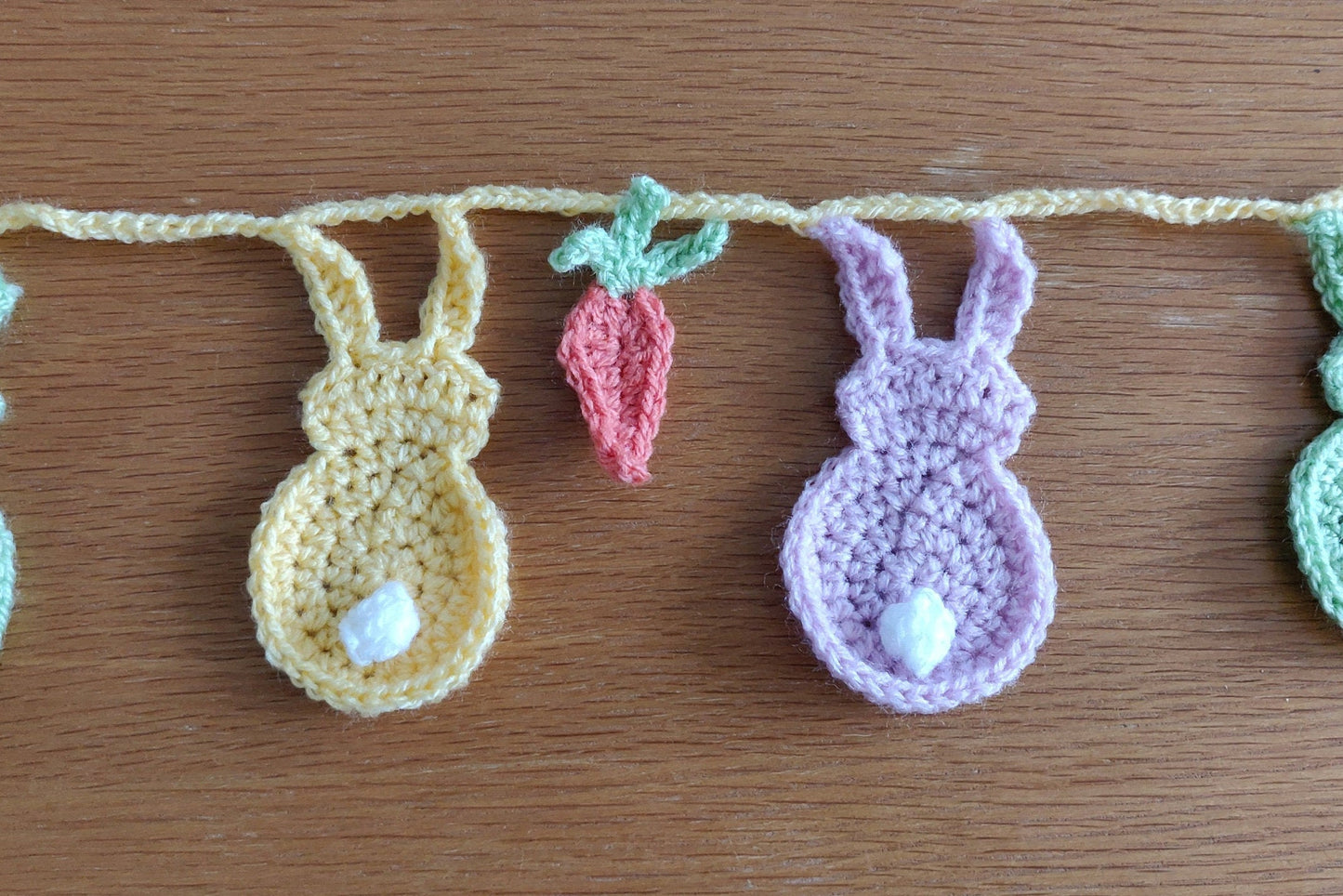 Easter Bunny Garland With Carrots, Crochet Bunny Bunting, Easter Decorations, Easter Gift, Easter Bunting, Easter Garland, Wall Decor