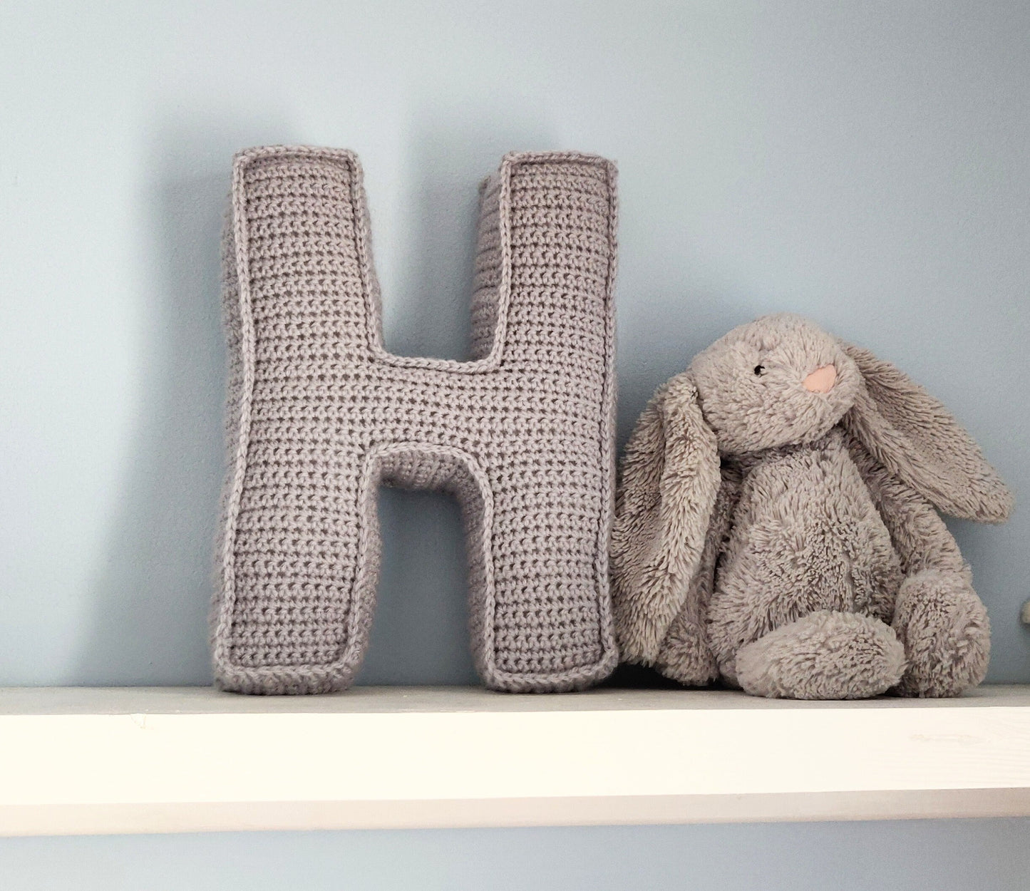Large Crochet Letter, Nursery Decoration, Christening Gift for Boys and Girls, Christening Decoration,  Letter for Nursery, Baby Shower Gift