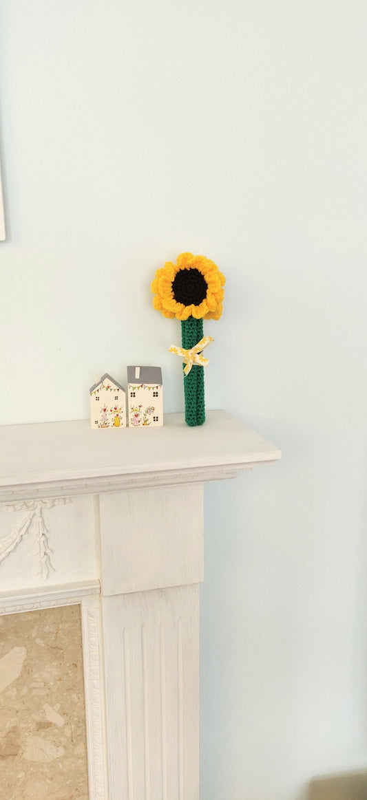 Artificial Sunflowers, Crochet Sunflower Gift, Sunflower Vase, Flower Decorations, Sunflower Gift, Yellow Sunflowers, Fake Sunflower Vase