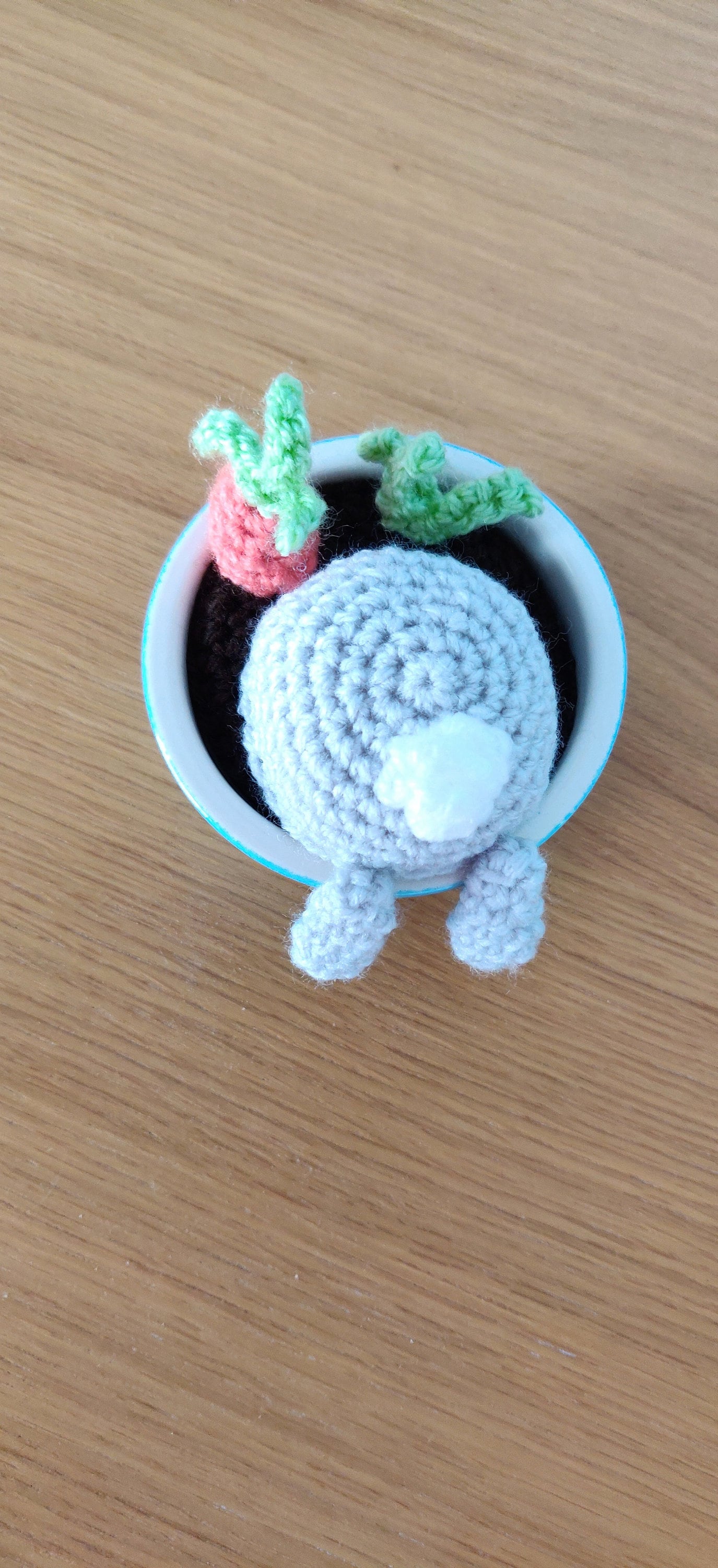 Bunny Bottom in Plant Pot, Spring Decorations, Crochet Bunny, Crochet Rabbit Stuck in Pot, Easter Gift, Spring Plant, Fake Plant in Pot