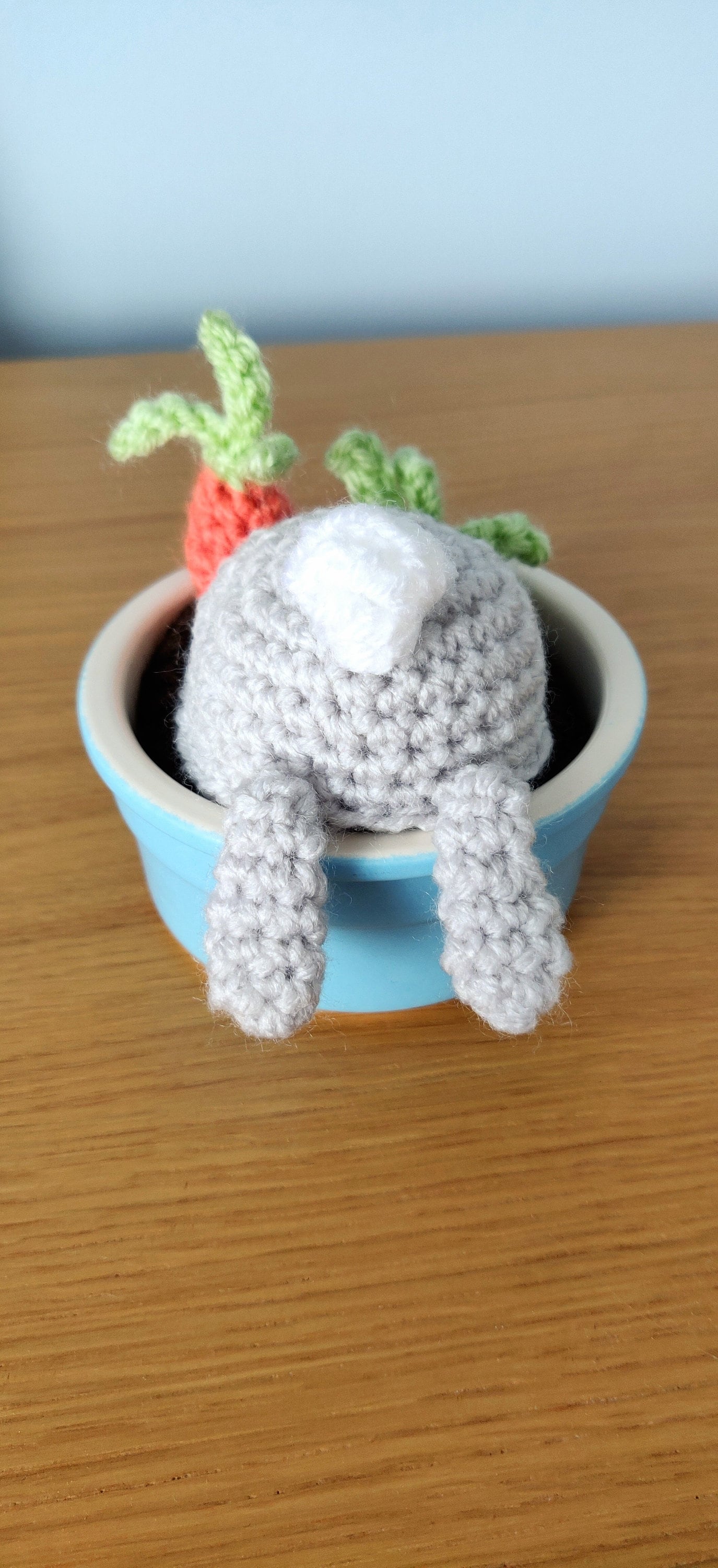 Spring Bunny in Plant Pot, Easter Decorations, Crochet Bunny, Artificial Indoor Plant in Pot, Easter Gift, Spring Plant, Fake Plant in Pot