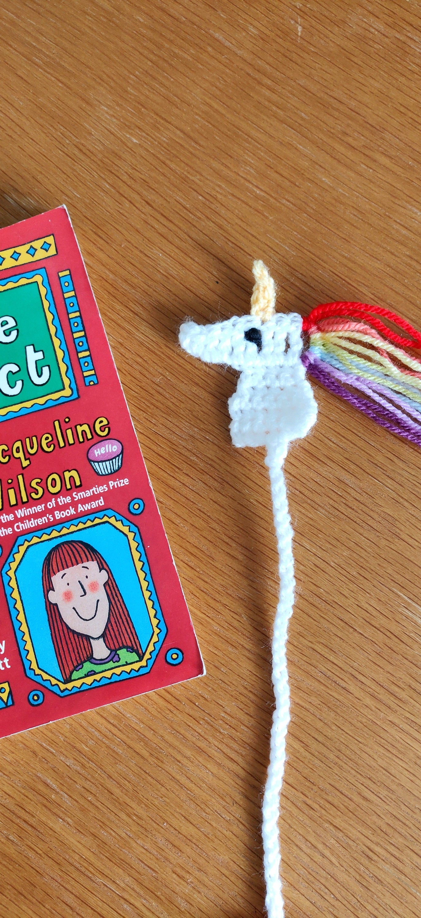Crochet Unicorn Bookmark, Crochet Rainbow Unicorn Bookmark, First Day Of School, Reading Gift, Birthday Gift for Girls, Rainbow Bookmark