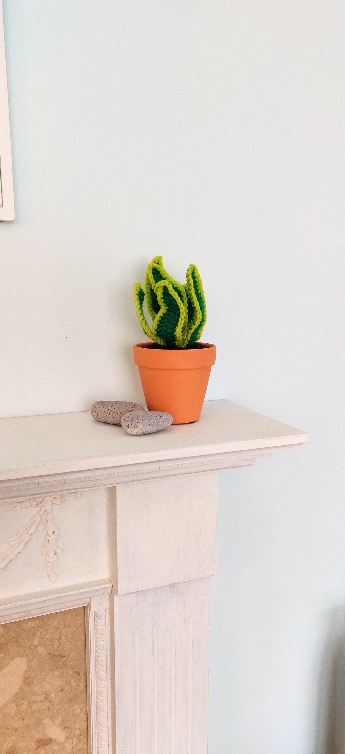 Crochet Plant in a Terracotta Pot, Artificial Plant in Pot, Fake Plant in Pot, Indoor Plant, Artificial Plant, Bumble Bee Gift