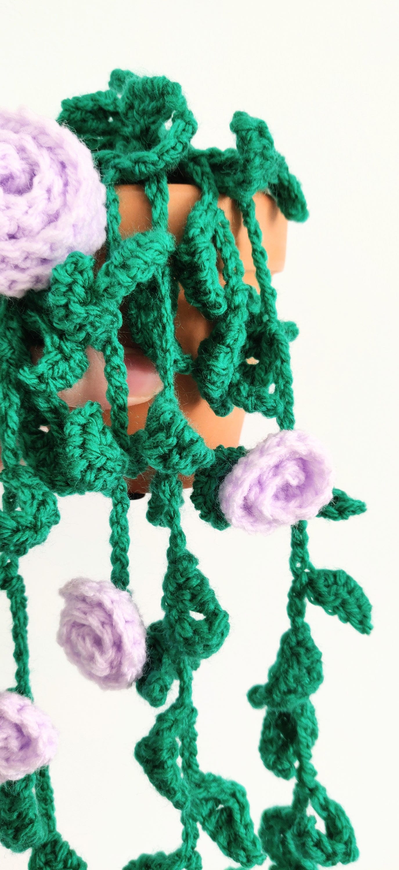 Hanging Artificial Roses, Crochet Artificial Roses, Artificial Flower Arrangement, Trailing Houseplant, Rose Plant Gift, Fake Roses in Vase