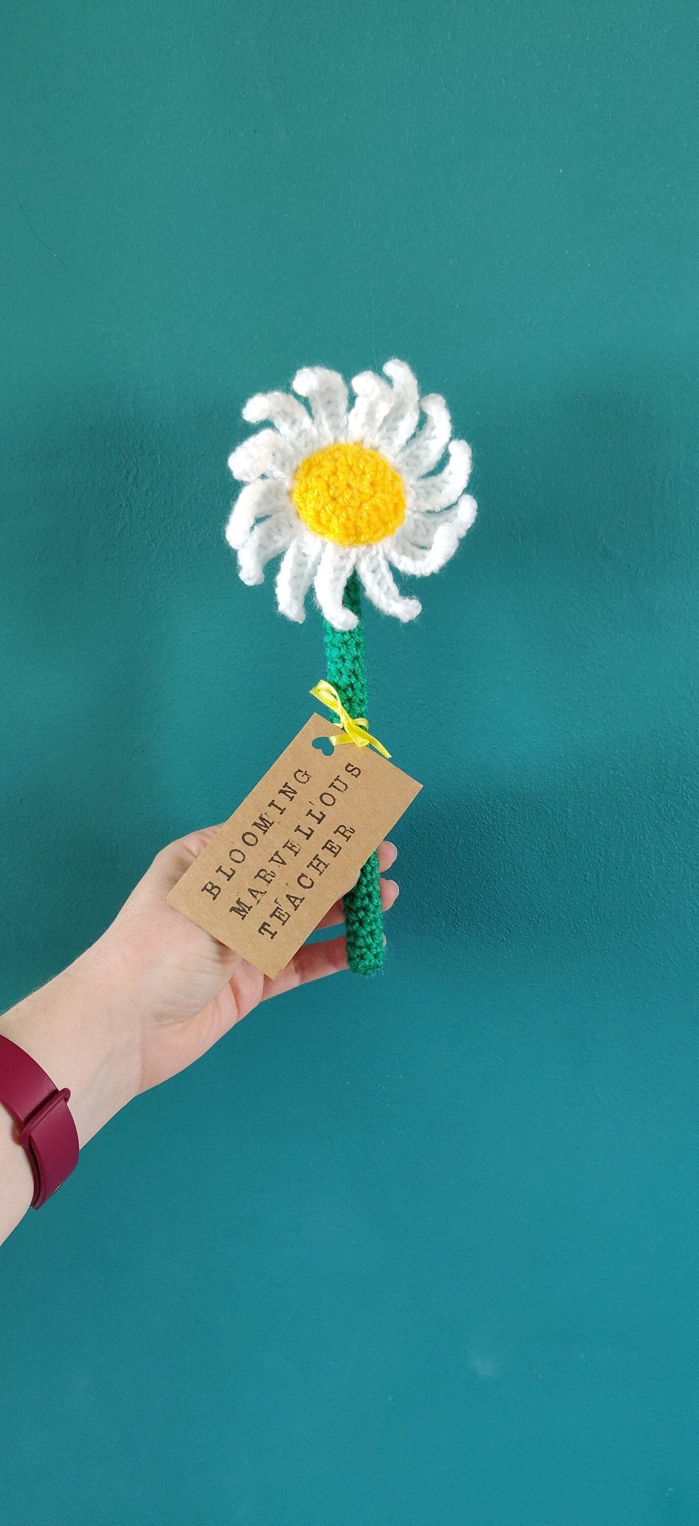 Teacher Gift, Daisy Flower Gift, Christmas Gift for Teachers, Blooming Marvellous Teacher, Personalised Teacher Gift, Artificial Daisy