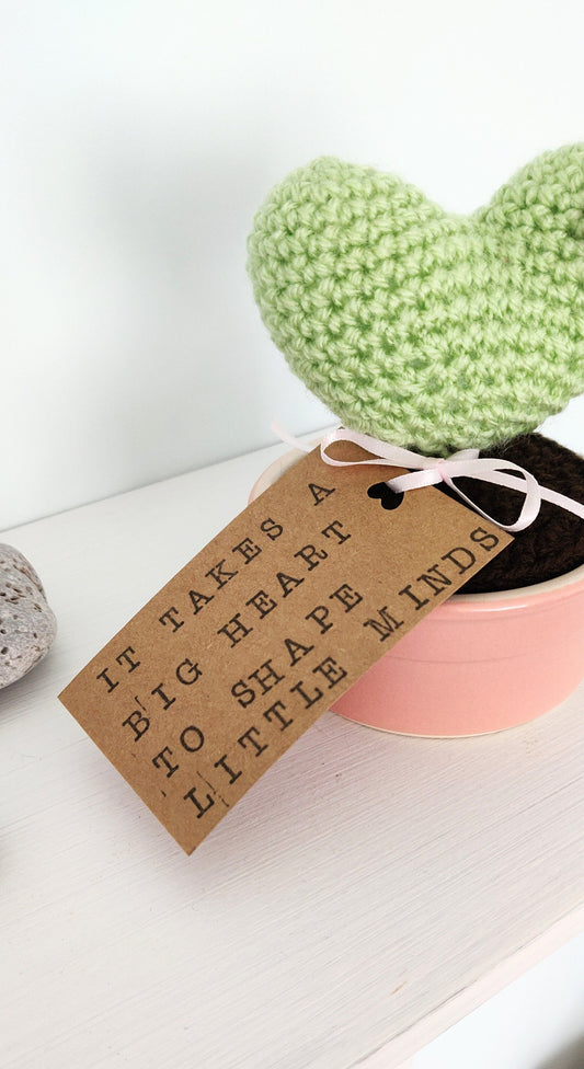 Heart Cactus Teacher Appreciation Gift, Personalised Teacher Gift, Flower Gift, Plant Pot Gift, Teacher Planter, Cactus Gift, Fake Plant