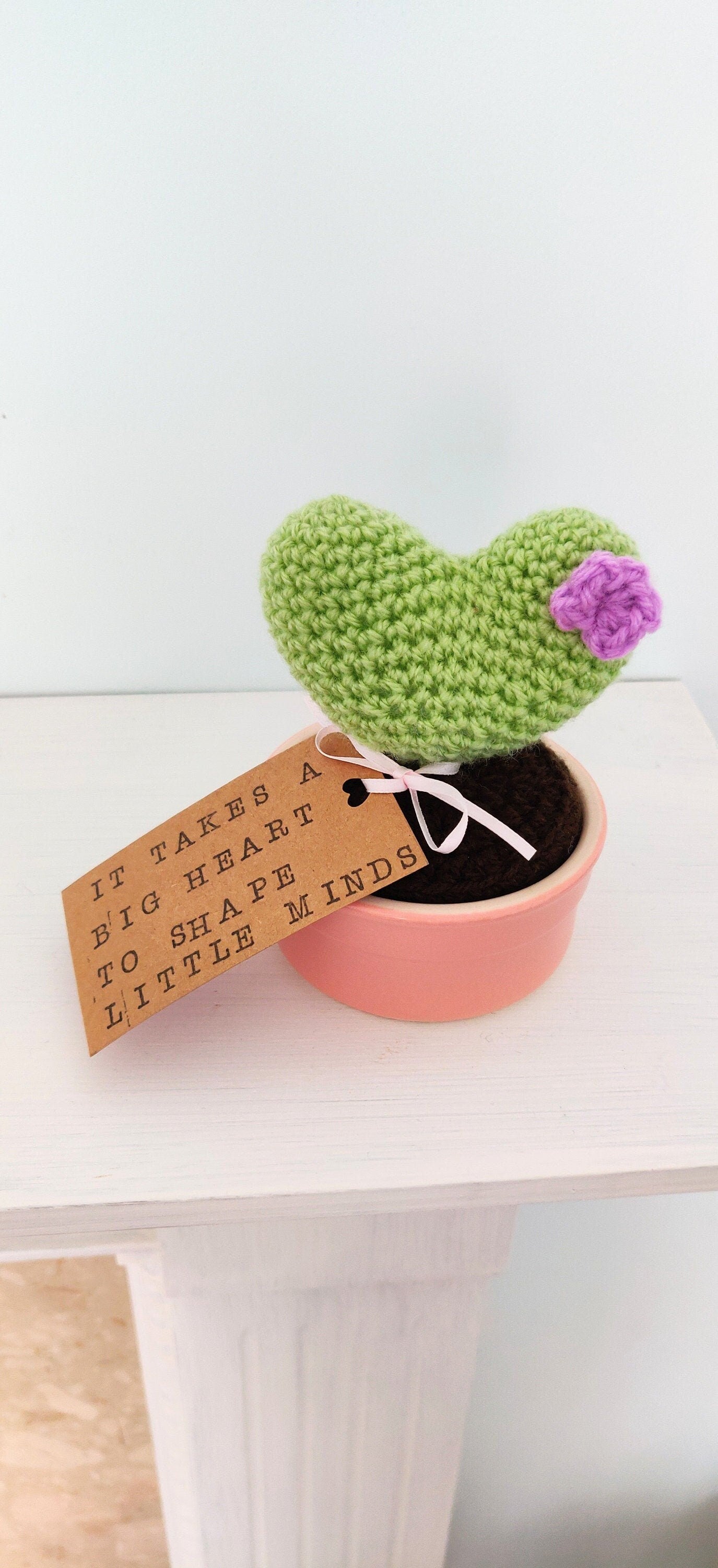 Heart Cactus Teacher Appreciation Gift, Personalised Teacher Gift, Flower Gift, Plant Pot Gift, Teacher Planter, Cactus Gift, Fake Plant