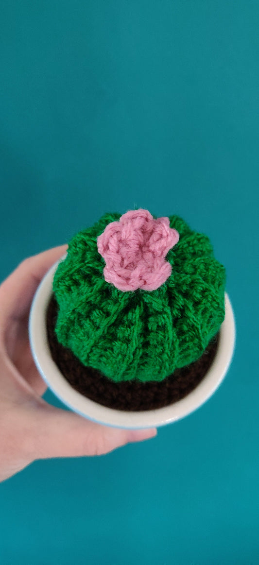 Artificial Cactus in Pot, Crochet Cactus Gift, Artificial House Plant, Plant Gift, Fake Plant in Pot, Fake Cactus Gift, Shelf Decoration