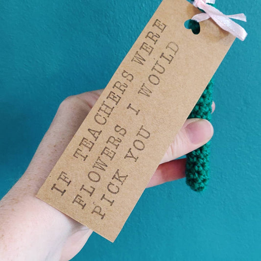 Crochet Sunflower Teacher Gift, Personalised Artificial Flower