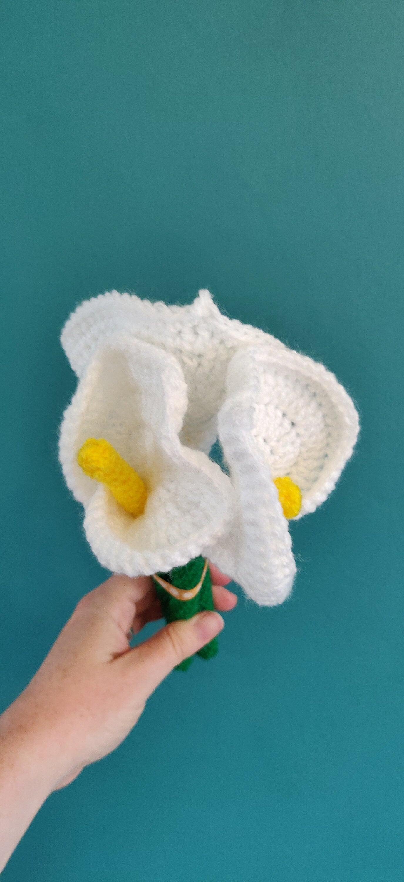 Mother's Day Gift, Artificial Calla Lilly Bouquet, Crochet Calla Lily Gift, White Calla Lilly Bulb, Flower Arrangement, Fake Lillies Flowers