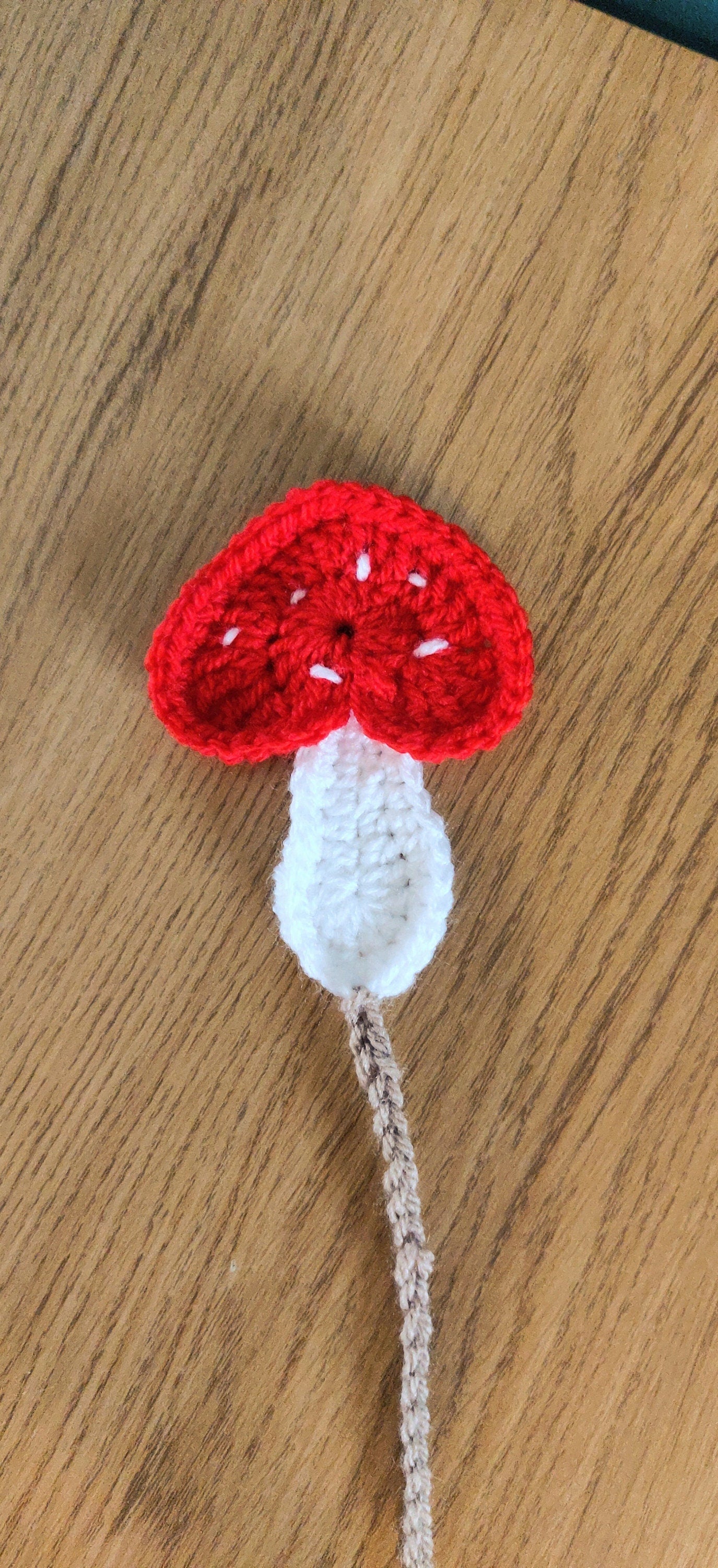 Toadstool Bookmark, Crochet Toadstool Gift, Book Accessories, Crochet Mushroom Bookmark, Red Mushroom Gift, Bookworm Gift, Book Lovers Gift