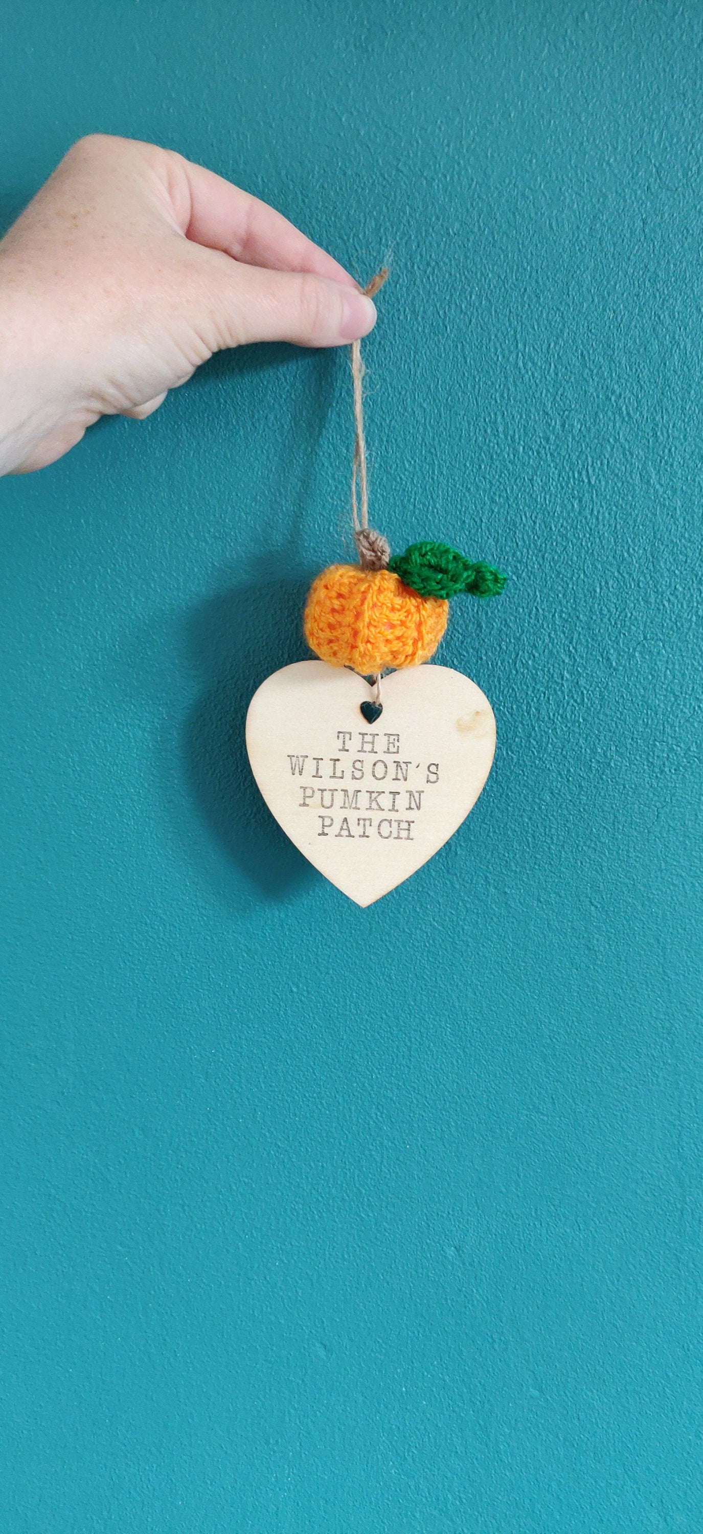 Personalized Pumpkin Patch Wooden Sign: Crochet Pumpkin Autumn Decor