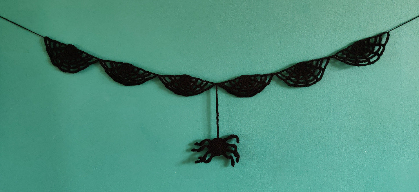 Halloween Bunting, Spider Web Garland, Halloween Decorations, Spider Decor, Black Halloween Decorations, Spider Web Gothic Decorations