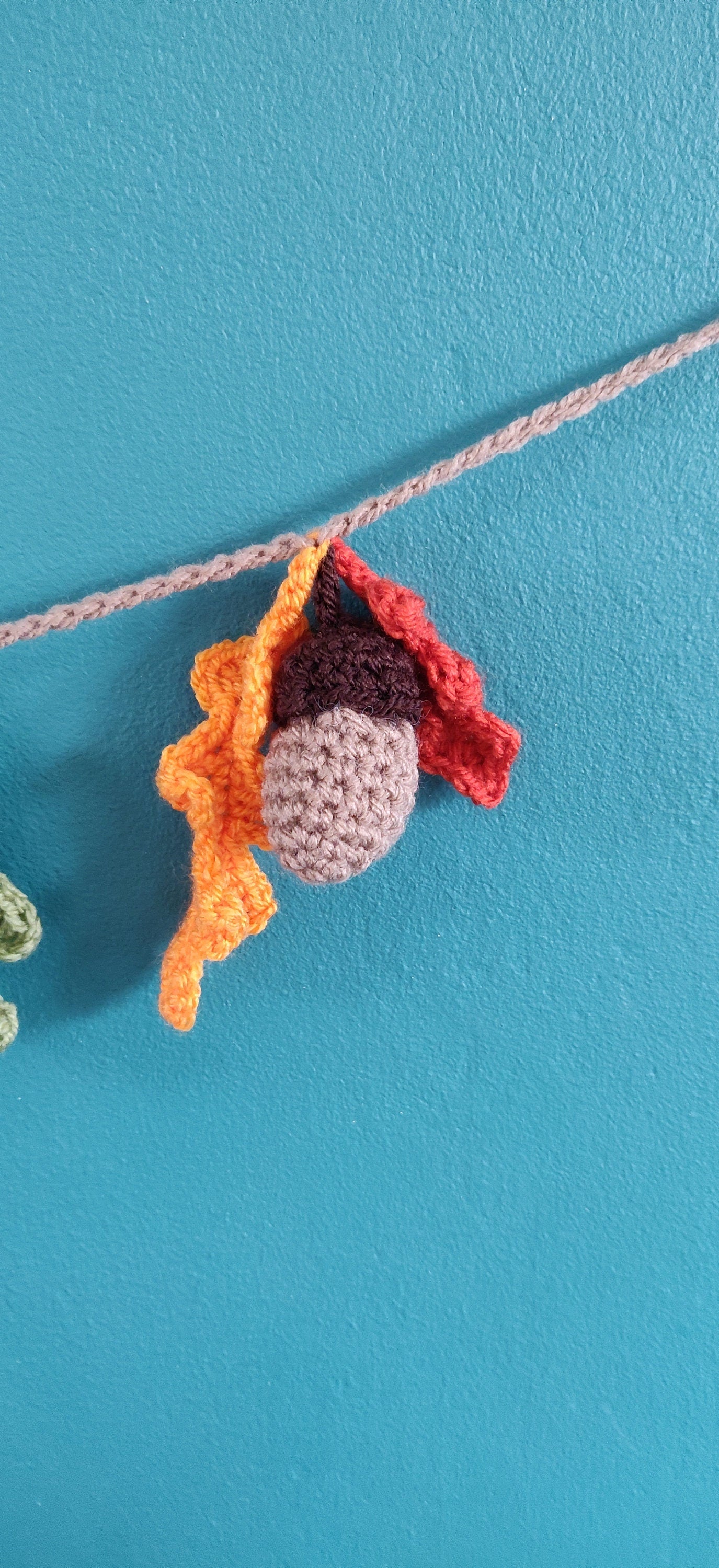 Autumn Leaf and Acorn Bunting, Autumn Garland, Acorn Ornaments, Acorn Home Decor, Autumn Decorations, Autumn Aesthetic, Autumn Leaf Garland