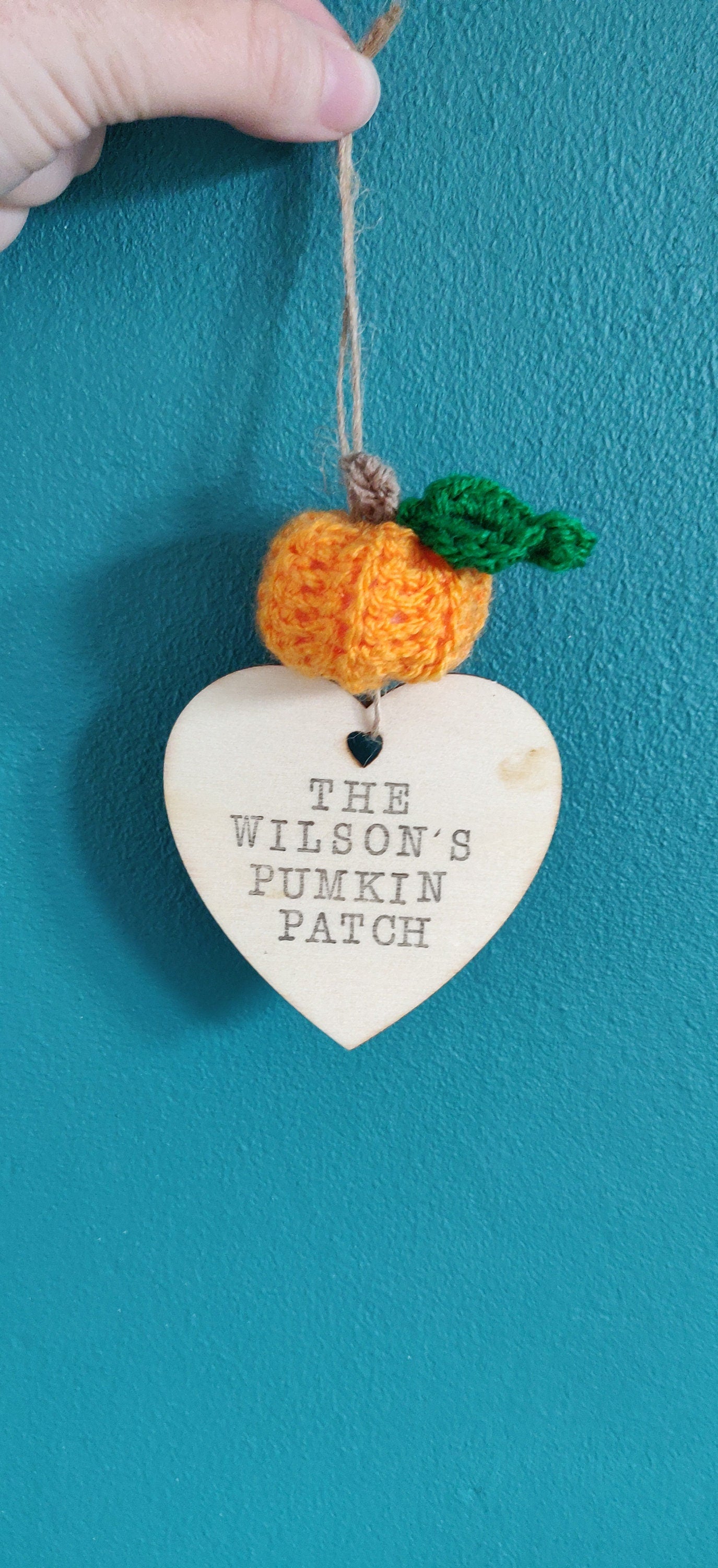 Personalized Pumpkin Patch Wooden Sign: Crochet Pumpkin Autumn Decor