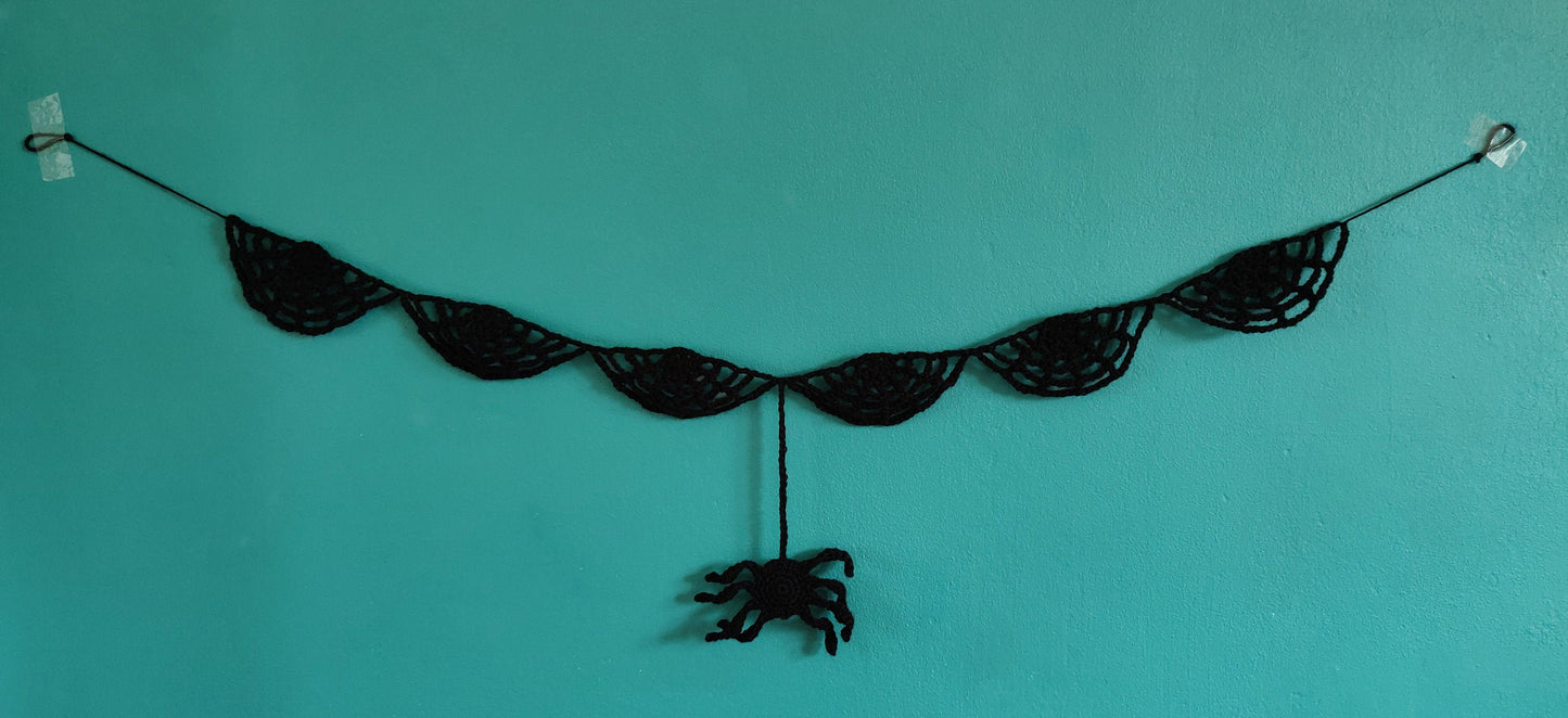 Halloween Bunting, Spider Web Garland, Halloween Decorations, Spider Decor, Black Halloween Decorations, Spider Web Gothic Decorations