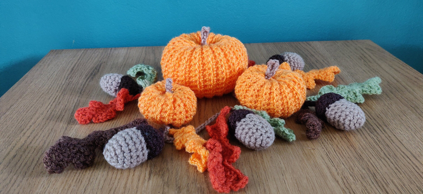 Crochet Pumpkins: Autumn Orange Home Decor, Table Centerpiece