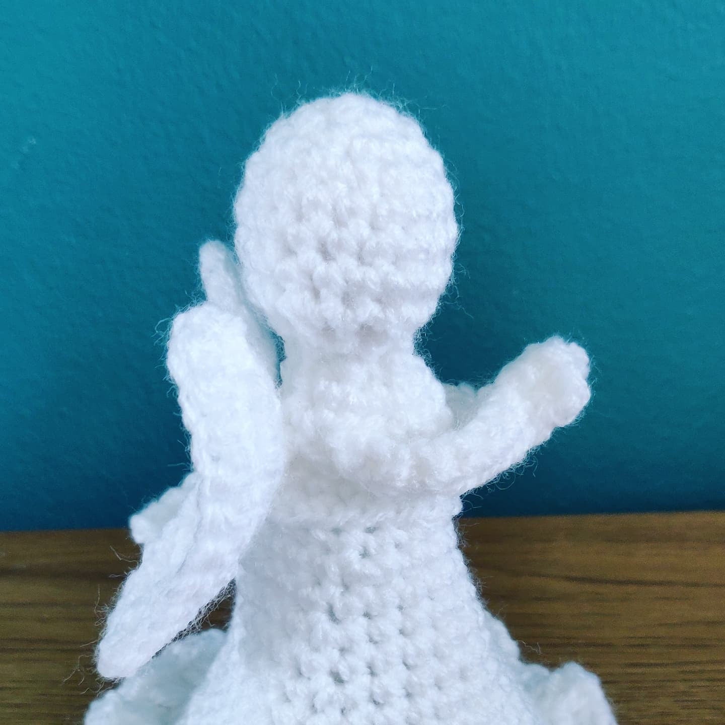 Crochet Angel Christmas Tree Topper, White Memorial Ornament