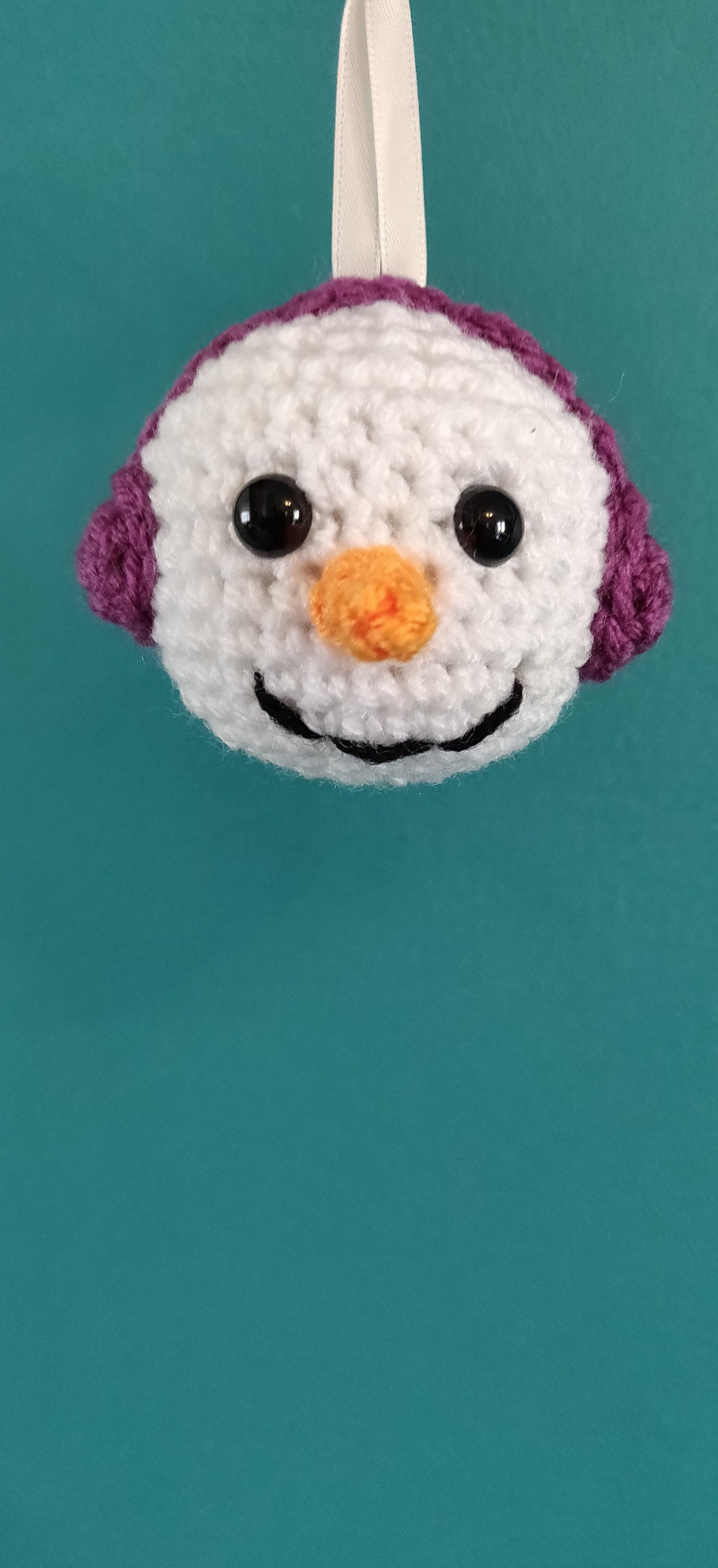 Snowman Decoration, Crochet Snowman Face, Snowman Bauble, Christmas Snowman Ornament, Christmas Tree Baubles, Christmas Tree Decorations