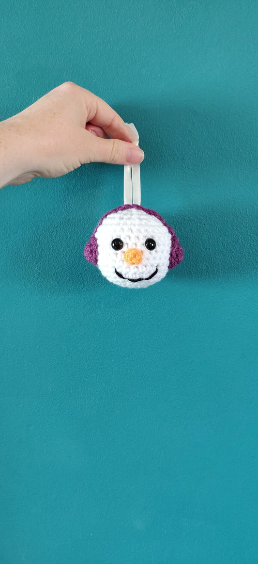 Snowman Decoration, Crochet Snowman Face, Snowman Bauble, Christmas Snowman Ornament, Christmas Tree Baubles, Christmas Tree Decorations