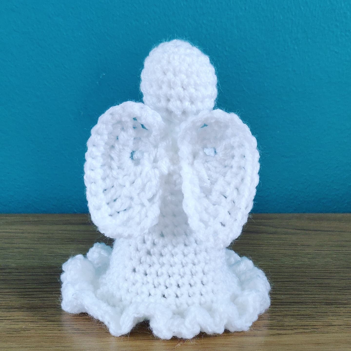 Crochet Angel Christmas Tree Topper, White Memorial Ornament
