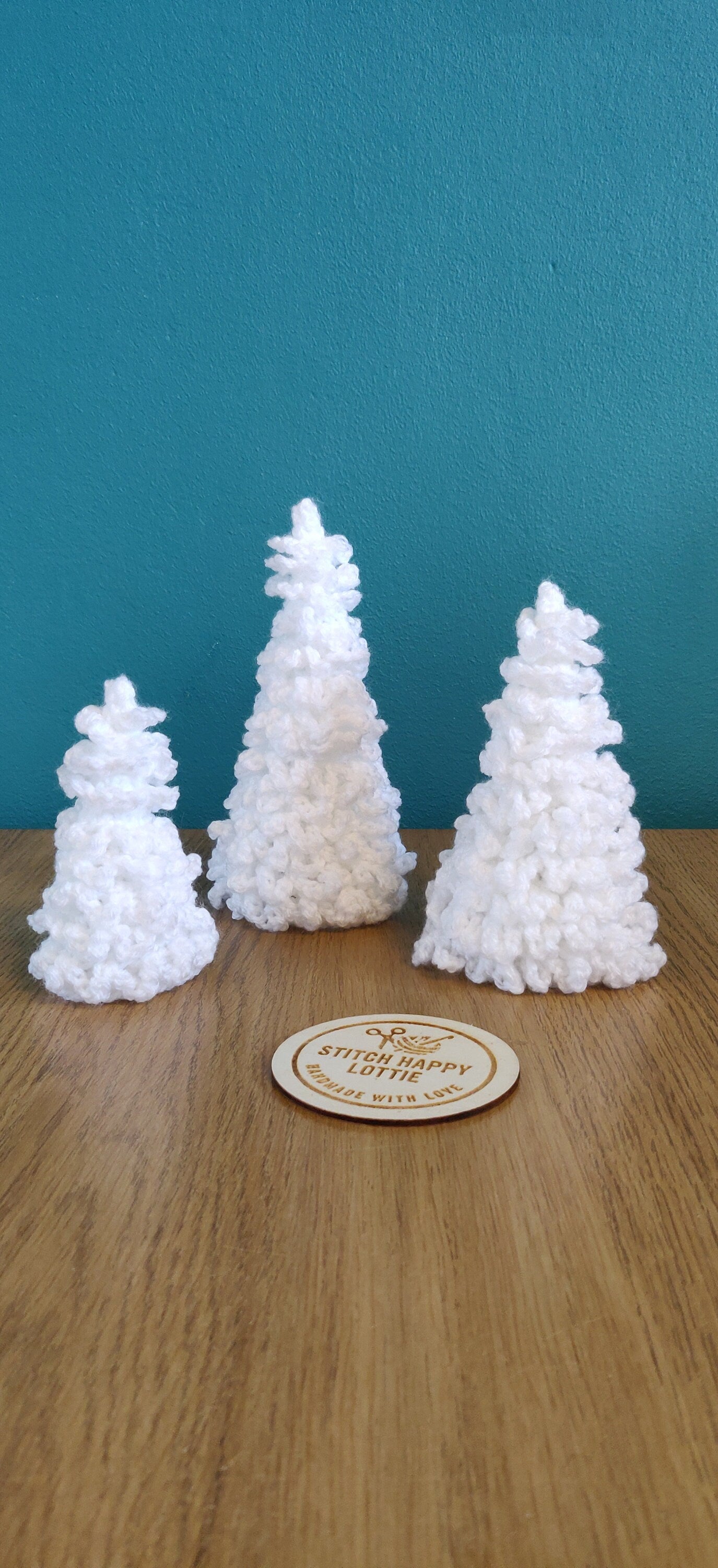 Crochet Mini White Christmas Tree, Christmas Table Centrepiece, Christmas Tree Decoration, Winter Wonderland, Mini Christmas Tree Decoration