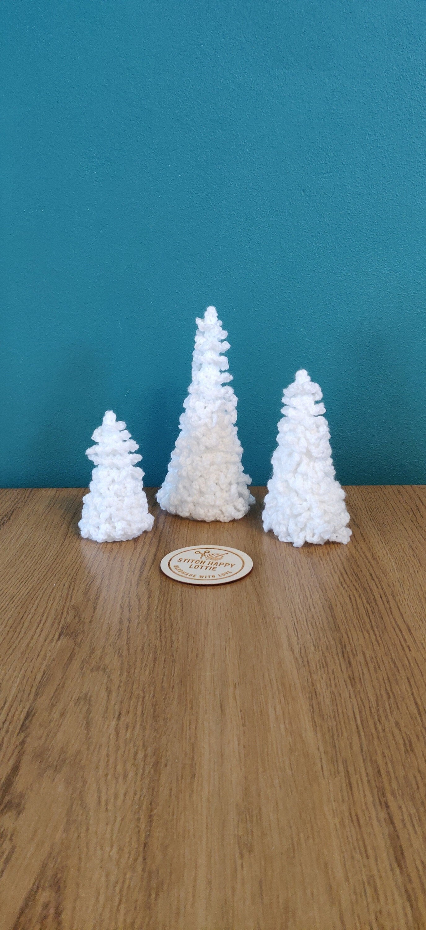 Crochet Mini White Christmas Tree, Christmas Table Centrepiece, Christmas Tree Decoration, Winter Wonderland, Mini Christmas Tree Decoration
