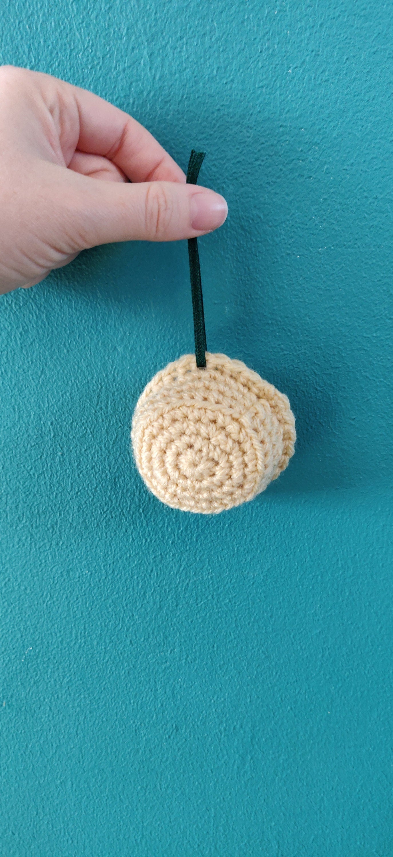 Crochet Mince Pie Christmas Tree Ornament, Handmade Foodie Gift