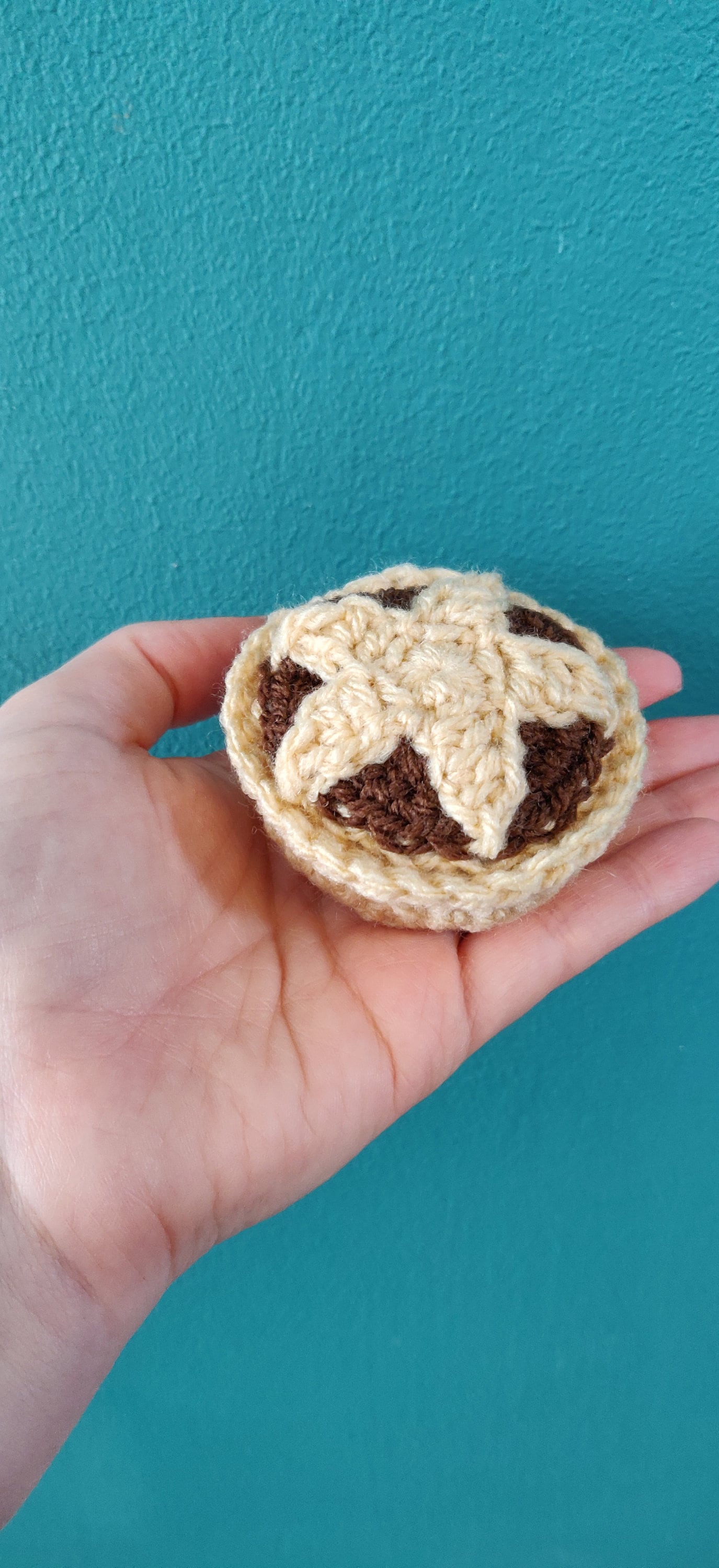 Crochet Mince Pie Christmas Ornament, Handmade Holiday Decor