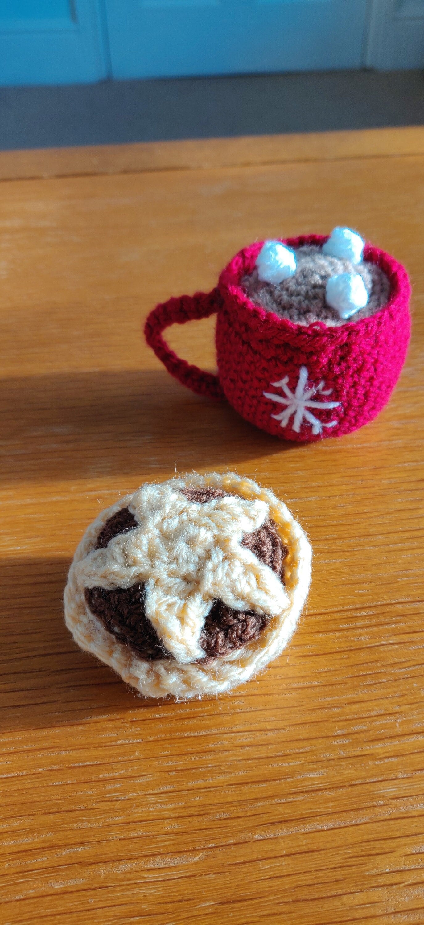 Crochet Mince Pie Christmas Ornament, Handmade Holiday Decor