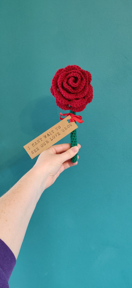 Anniversary Crochet Rose, Forever Flowers, Custom Artificial Rose, Romantic Gift, 1st Anniversary Gift for Parents, Wedding Roses