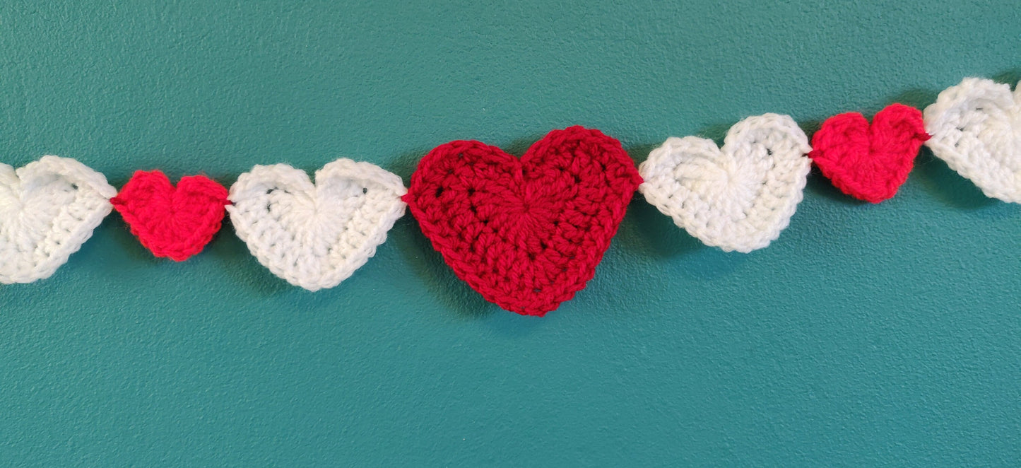 Heart Bunting for Valentine's Day, Fabric Heart Garland, Heart Decoration, Heart Gift, Valentine's Banner Decoration, Valentine's Gift,