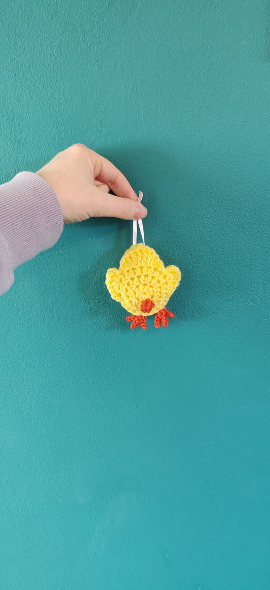 Spring Chick Hanging Decoration, Yellow Easter Chicken Gift, Easter Tree Ornament, Spring Decoration, Chicken Gift