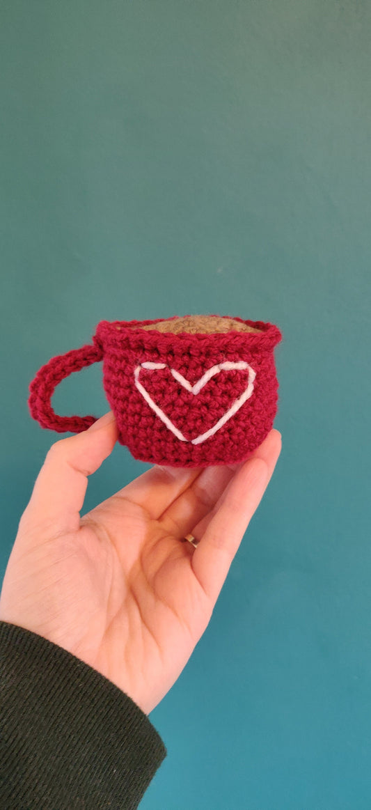 Valentine's Mug Decoration, Valentine's Coffee Gift, Valentine's Tea Gift, Hot Cocoa Mug, Valentine's Door Hanger, Heart Cup Decoration