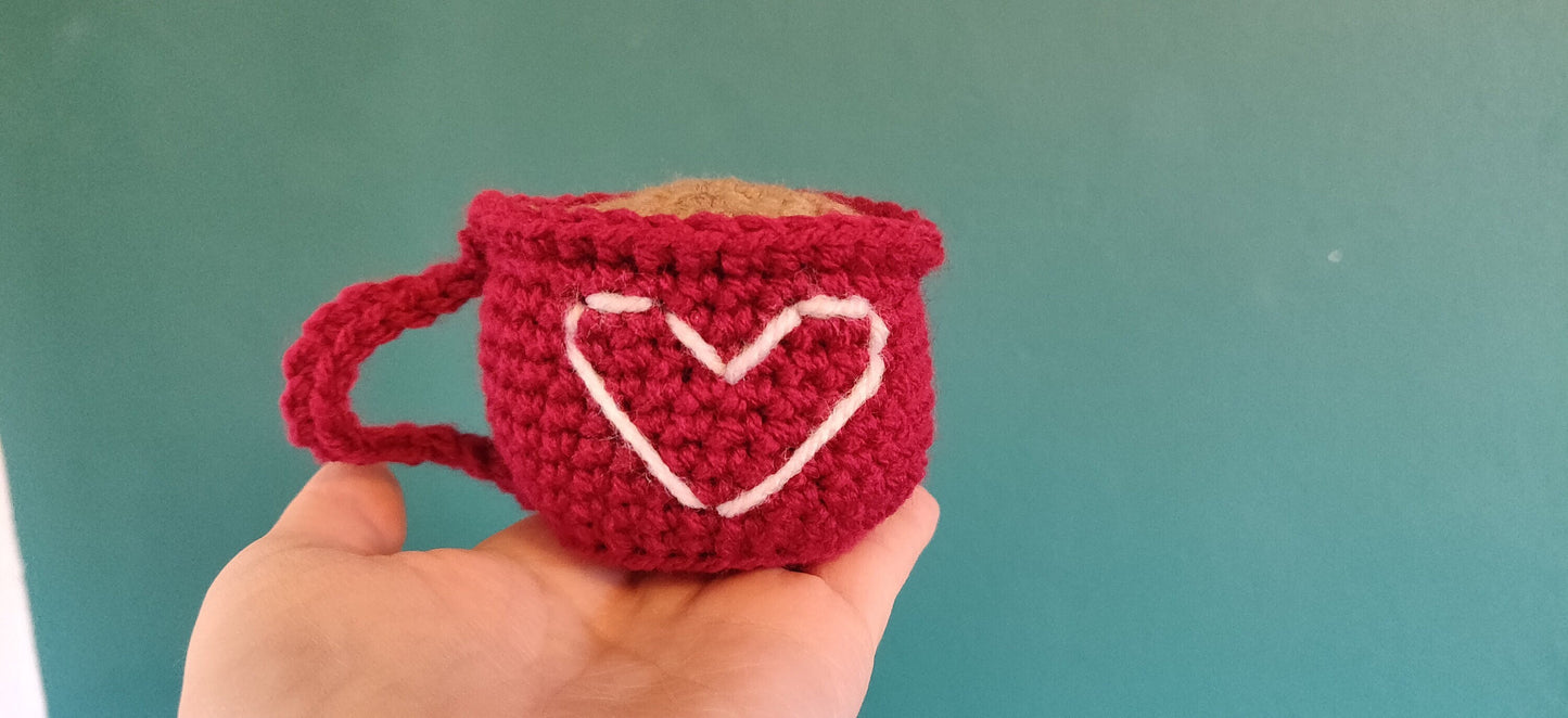 Valentine's Mug Decoration, Valentine's Coffee Gift, Valentine's Tea Gift, Hot Cocoa Mug, Valentine's Door Hanger, Heart Cup Decoration