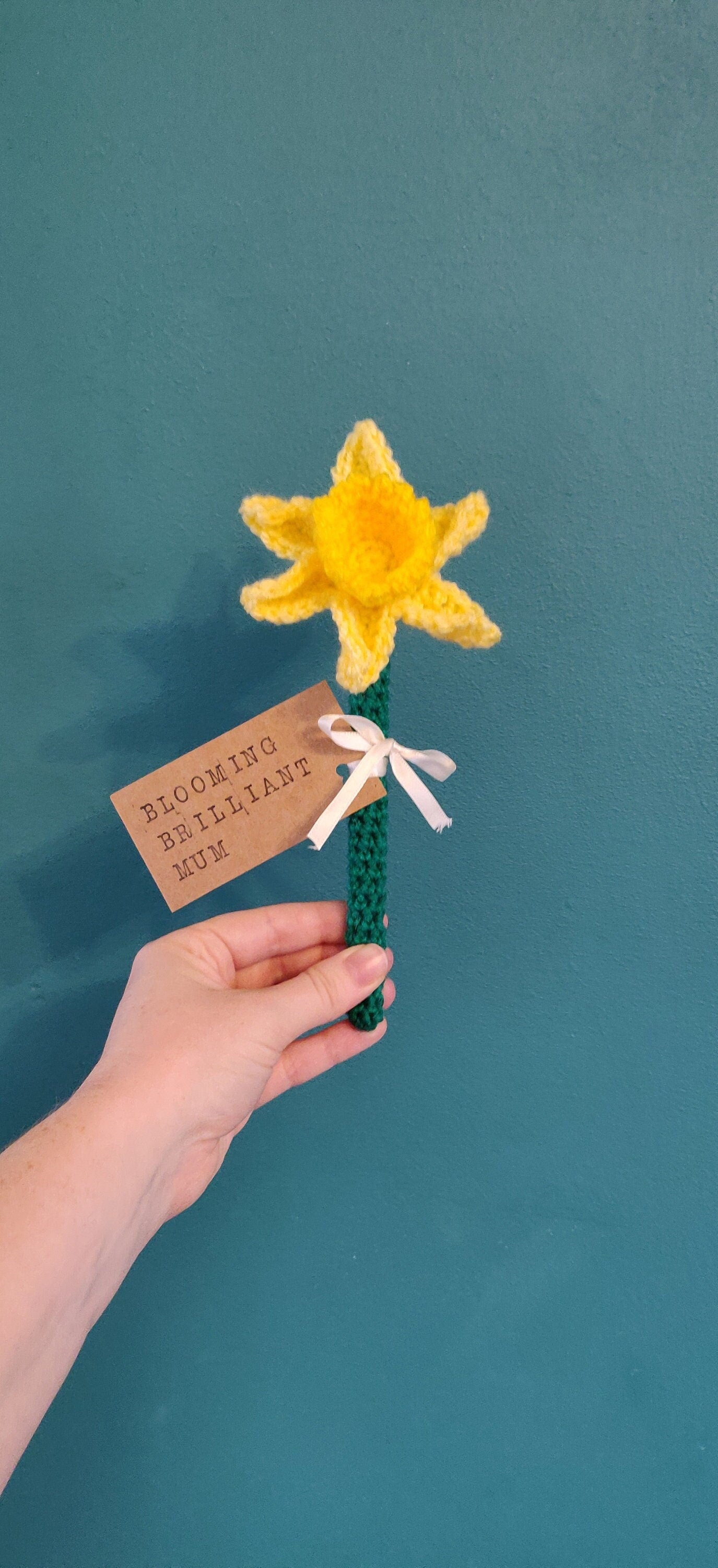Mothers Day Gift, Daffodil Flower Gift for Mum, Blooming Marvellous Mum, Personalised Mother's Day Gift, Artificial Daffodil Gift