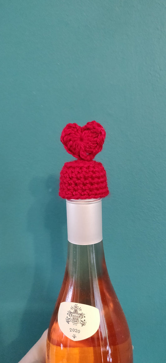 Heart Bottle Topper Valentine's Gift, Bottle Warmer, Heart Gift, Bottle Accessories, Wine Charms, Valentine's Day Gift for Him, Gift for Her